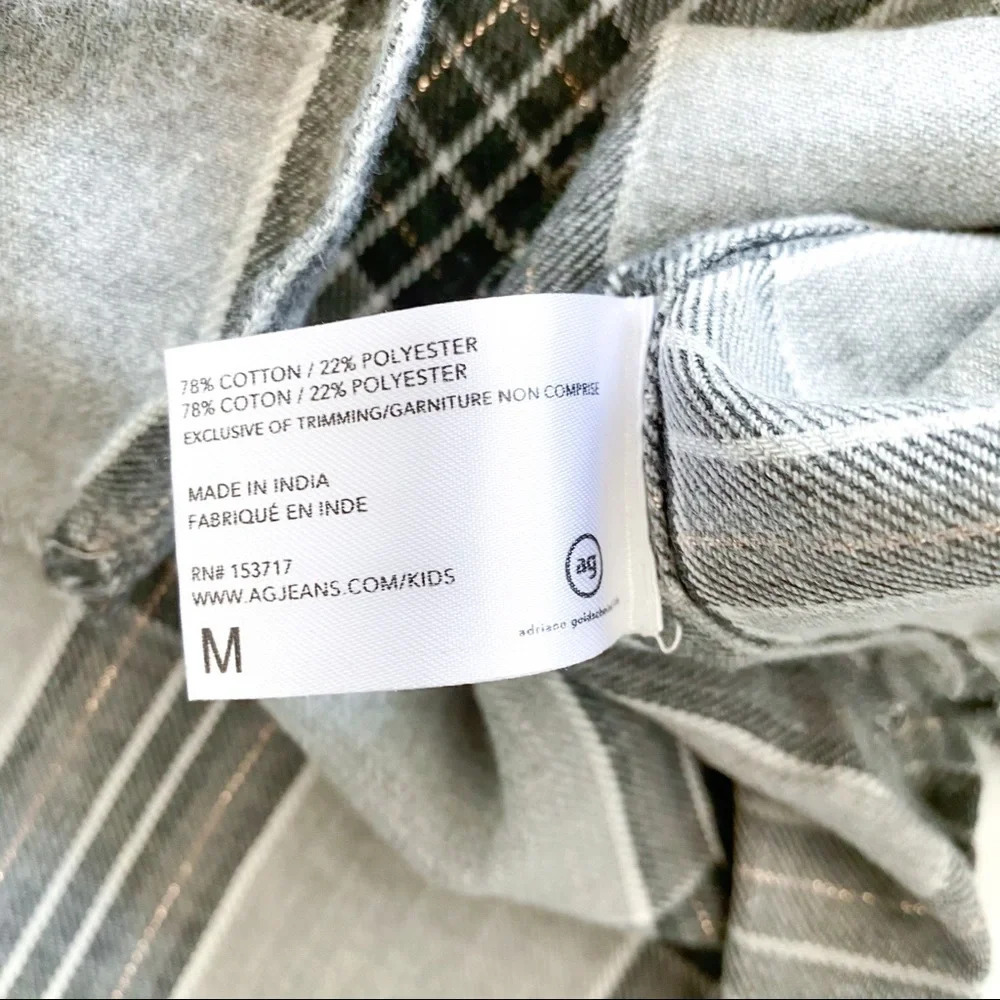 AG Adriano Goldschmied Kids Gray Gold Flannel Top - Picture 11 of 16